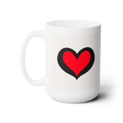 Ceramic Mug 15oz with red hearts - Image 3