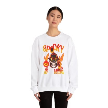 Halloween Sweatshirt Spooky  is coming Unisex Heavy Blend™ Crewneck Sweatshirt - Image 4