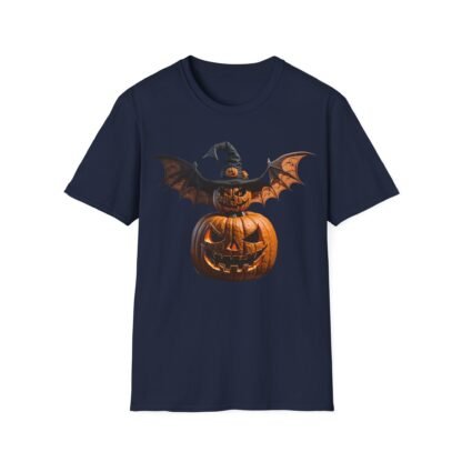 Halloween Unisex Softstyle T-Shirt Pumpkin and pumpkin bat - Image 49