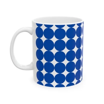 Ceramic Mug white with blue balls11oz - Image 3