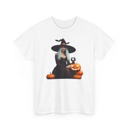 Halloween witch T shirt Unisex Heavy Cotton Tee - Image 3