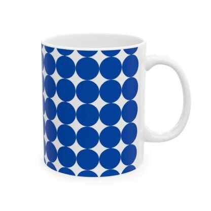 Ceramic Mug white with blue balls11oz - Image 4