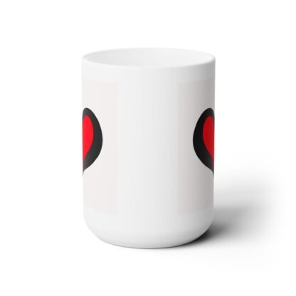 Ceramic Mug 15oz with red hearts - Image 2