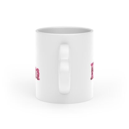 White stylish Heart-Shaped Mug with pink text best mom - Image 2