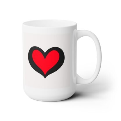 Ceramic Mug 15oz with red hearts - Image 4