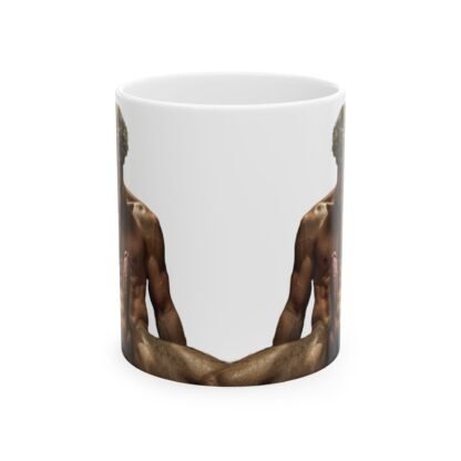 Muscle Art Ceramic Mug for woman- Strong Male Body with hard dick, Fitness Gift, Gym Decor, Coffee Mug, Art Lover's Cup