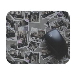 Vintage Photo Collage Mouse Pad, Desk Accessory, Gamer Gift, Home Office Decor, Unique Photography Mousepad, Creative Mousepad