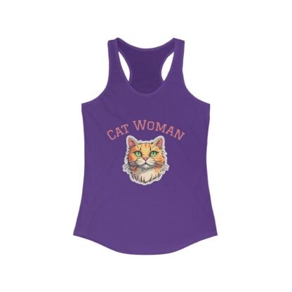 Cat Woman Racerback Tank, Cute Cat Shirt, Summer Workout Top, Gift for Cat Lovers, Animal Lover Apparel, Funny Cat Lover Gift - Image 25