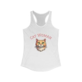 Cat Woman Racerback Tank, Cute Cat Shirt, Summer Workout Top, Gift for Cat Lovers, Animal Lover Apparel, Funny Cat Lover Gift
