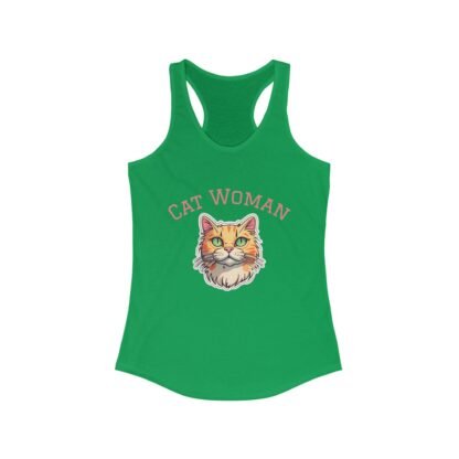 Cat Woman Racerback Tank, Cute Cat Shirt, Summer Workout Top, Gift for Cat Lovers, Animal Lover Apparel, Funny Cat Lover Gift - Image 13