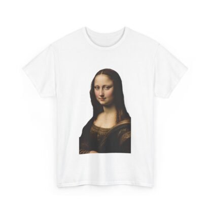 Mona Lisa Art Tee - Unisex Heavy Cotton Shirt, Graphic Tee, Art Lover Gift, Museum Tee, Casual Wear, Unique Art Apparel - Image 3