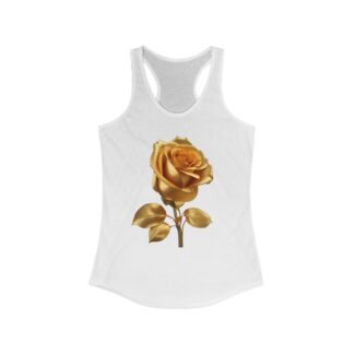 Gilded Rose Racerback Tank, Floral Workout Top, Summer Fashion, Gift for Her, Casual Chic, Yoga, Beachwear