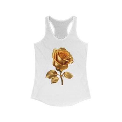 Gilded Rose Racerback Tank, Floral Workout Top, Summer Fashion, Gift for Her, Casual Chic, Yoga, Beachwear